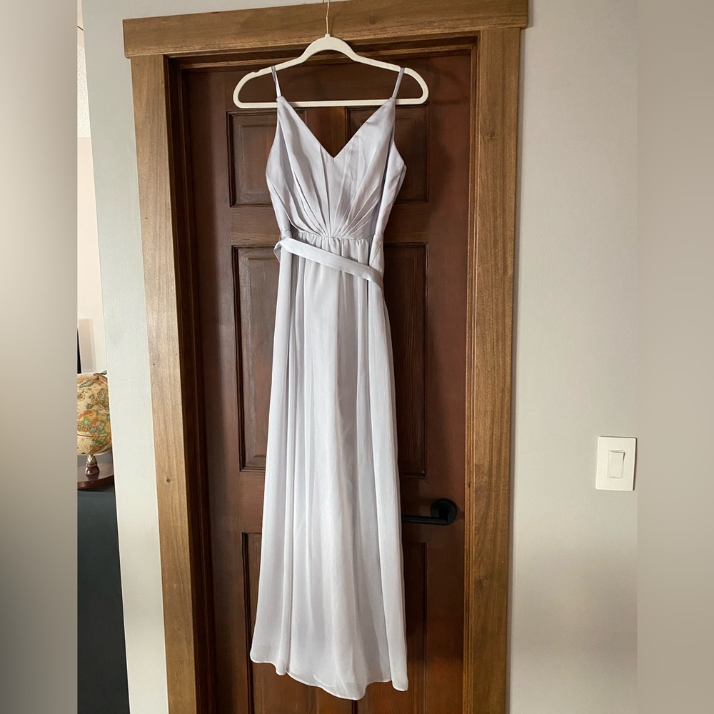 Vera Wang Silver/Gray Chiffon Bridesmaid Dress - 6
